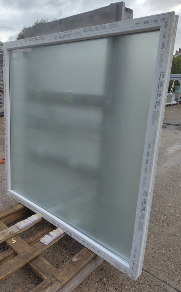 Châssis de fenêtre PVC blanc avec vantail fixe 164 x 157x 7 cm (L)