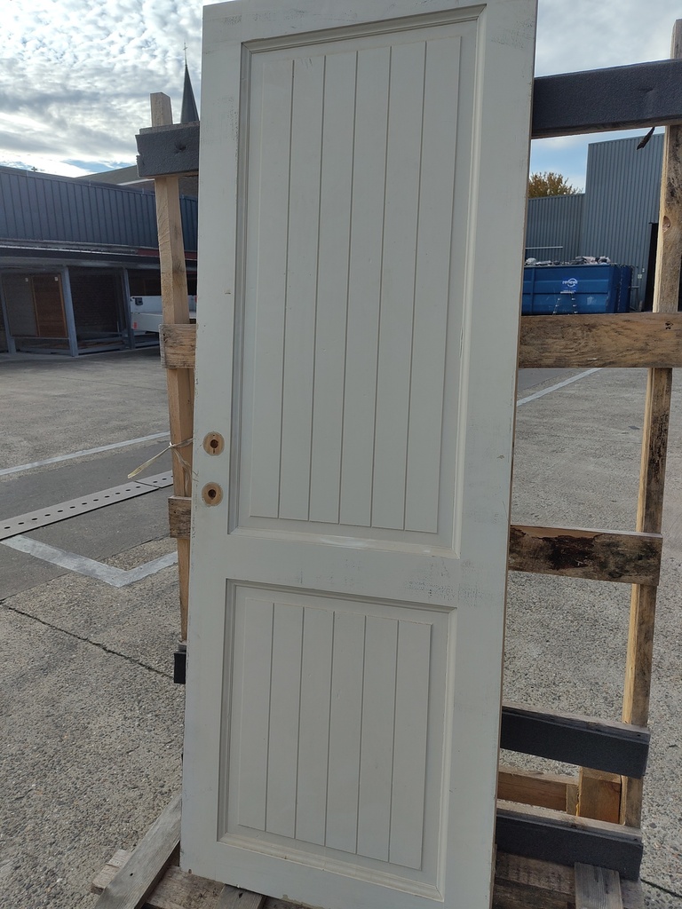 Porte pleine à blanche 2 panneaux 199,5x72x4 (L)