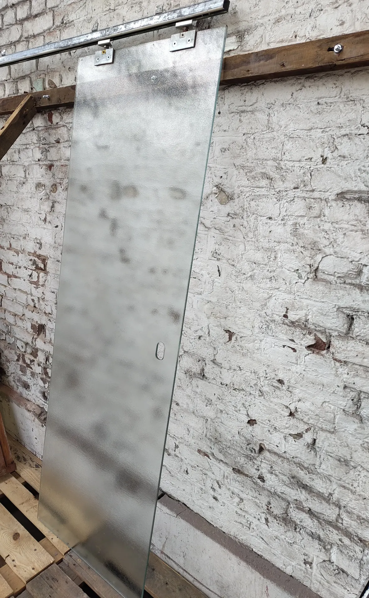 Porte en verre sur rail 200x65x1 cm (L)