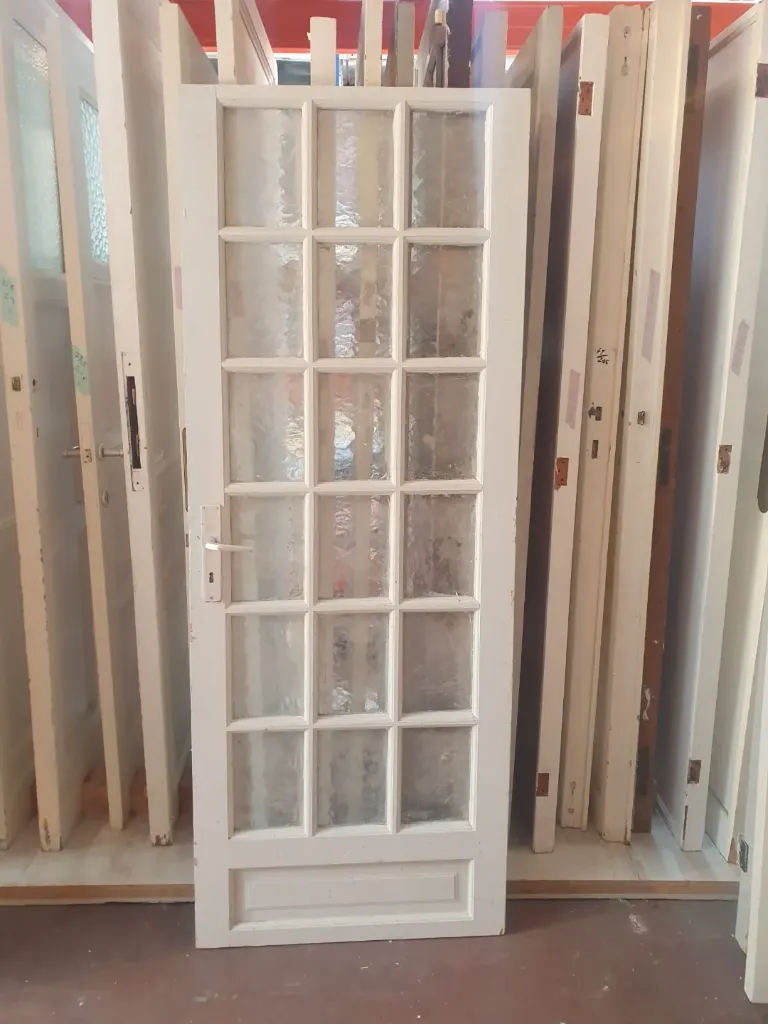 Porte vitrage martelé 18 carreaux - 72,5*190,5cm