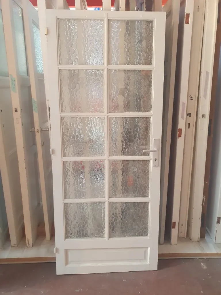 Porte 10 vitrages martelés - 80,7*190,6cm