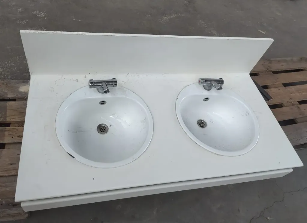 Meuble salle de bain suspendu double vasque (L)