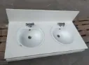 Meuble salle de bain suspendu double vasque (L)