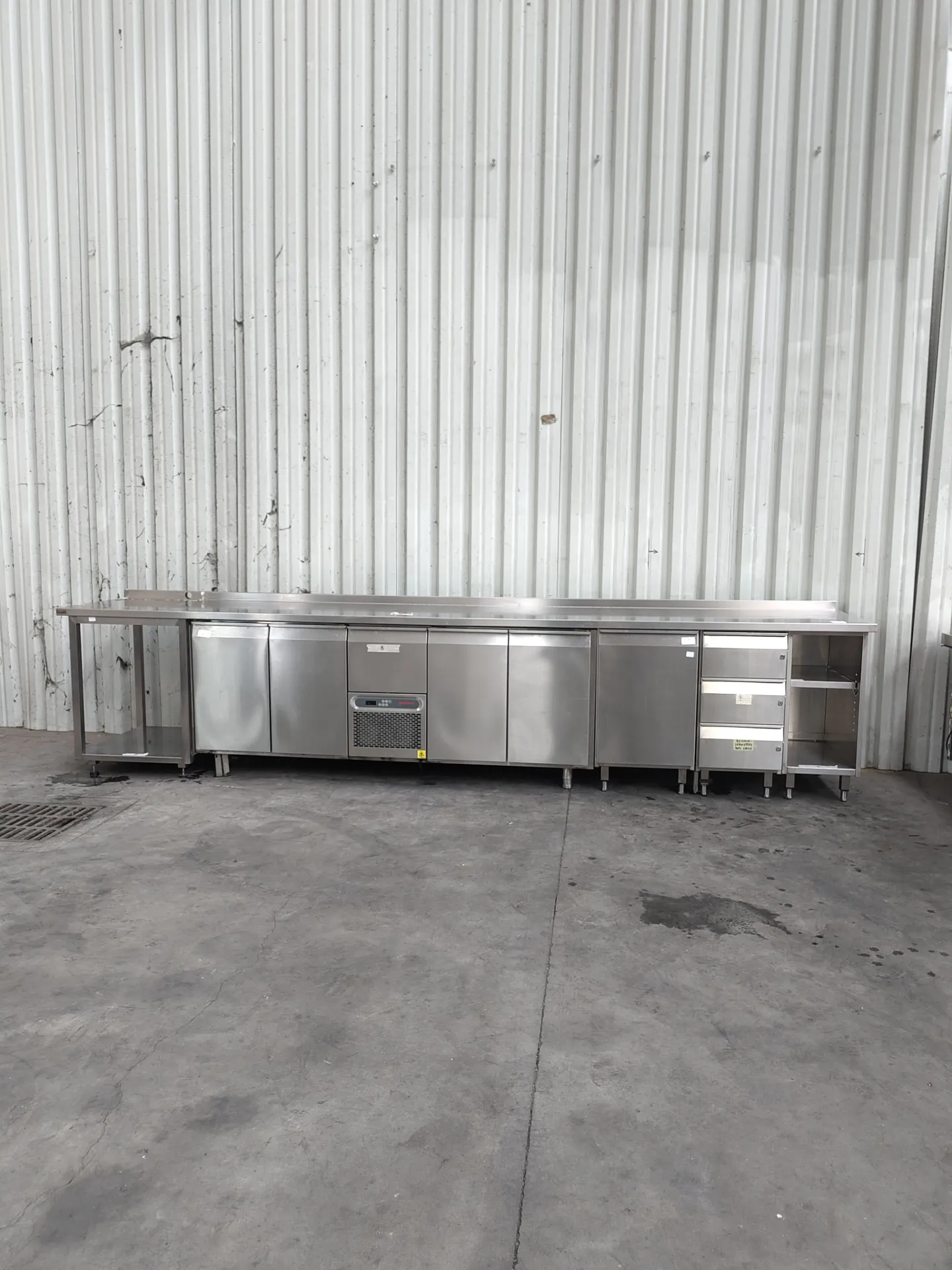 Meuble frigo inox (combi 5 meubles) (L)