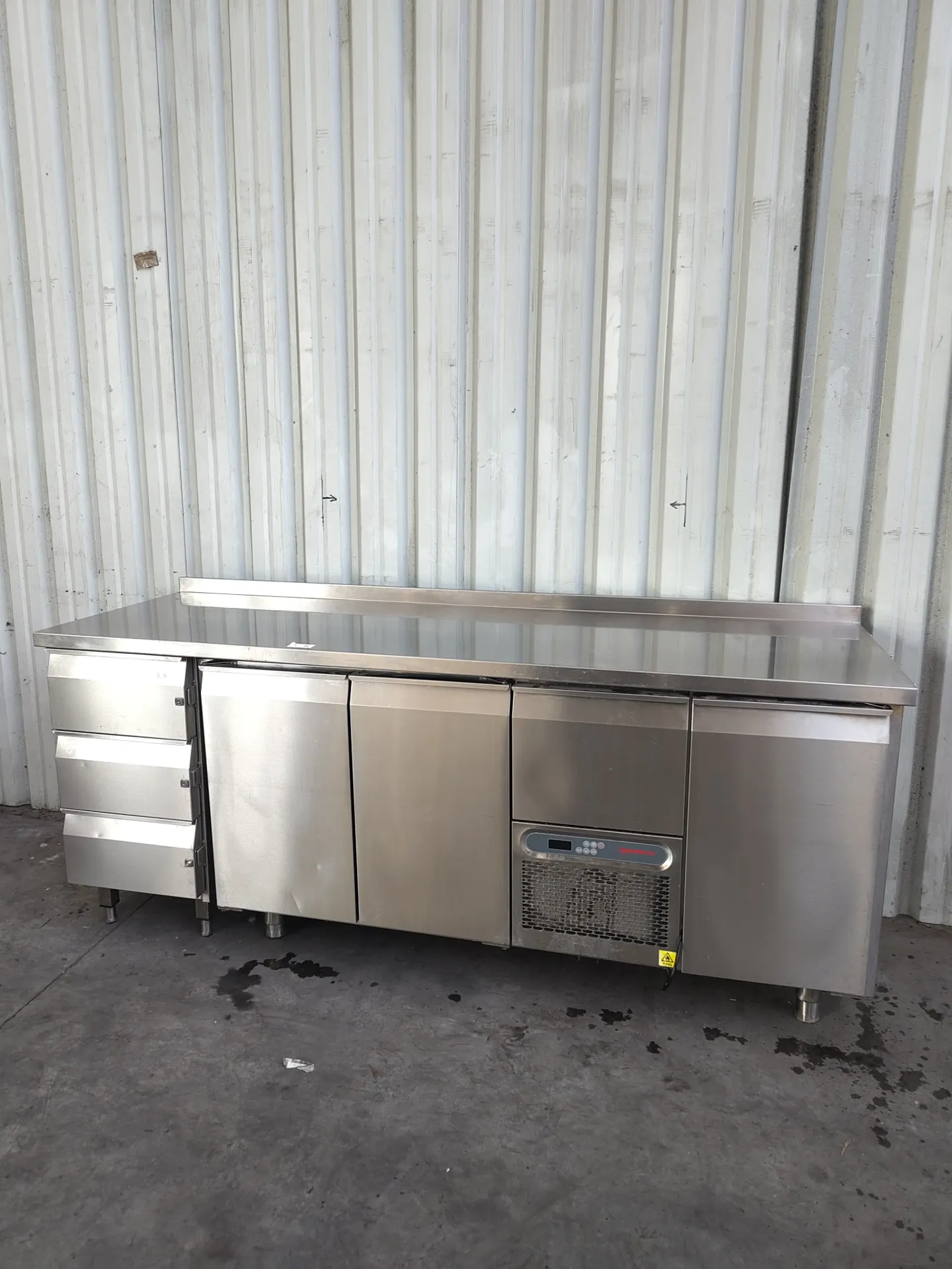 Meuble frigo inox (combi 2 meubles) (L)